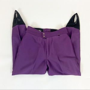 Vintage Kaelin Ski Snow Wool Pants Purple Black Stirrups Size 10